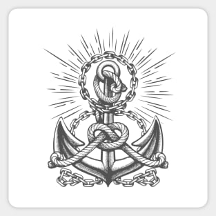 Vintage Anchor in Ropes  and Chains Sticker